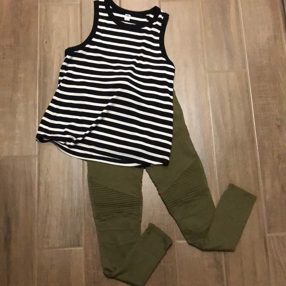 Olive Moto leggings